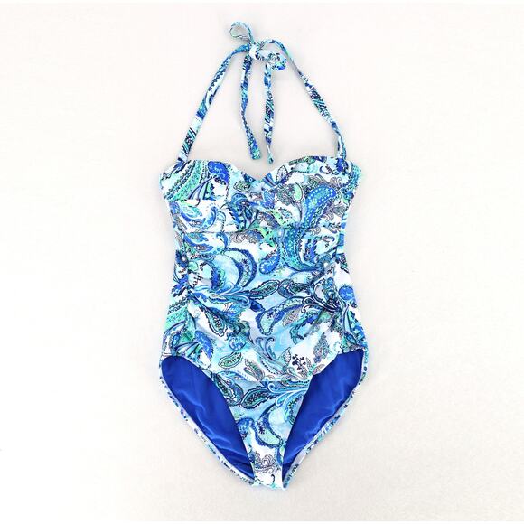 Lauren Ralph Lauren Women Paisley Twist Underwire One Piece Swimsuit Size US 4 - Picture 2 of 5